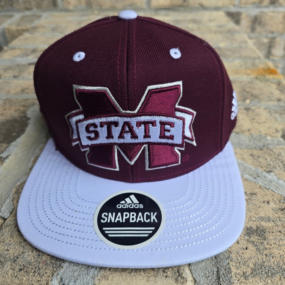 Adidas Mississippi State Bulldogs Snapback Hat Maroon White NCAA Mens Cap